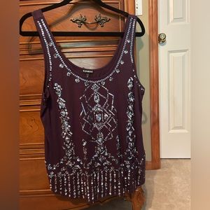 Express Sparkle purple Tank Size large